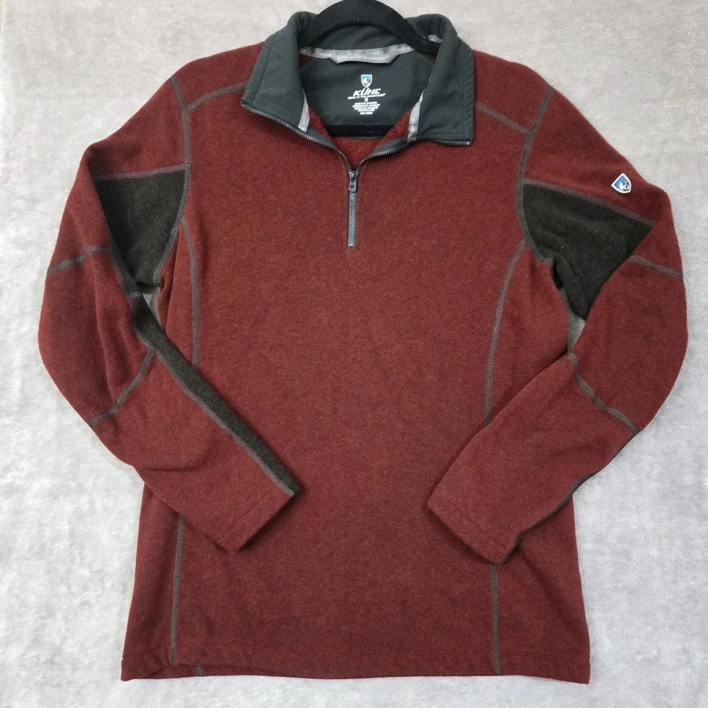 KUHL Interceptr Quarter Zip Fleece Mens Small Maroon‎ Sweater Gorpcore Outdoors